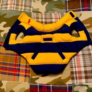 Ralph Lauren Navy and Yellow Striped Toy Breed Dog Vest